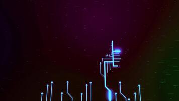 Artificial intelligence circuit board brain animation loop background video