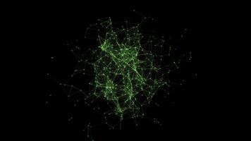 Komplex Netzwerk mit verbinden Linien und glühend Partikel im Bewegung video
