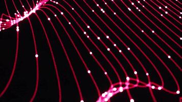 abstrait Les données écoulement par incurvé lignes et points dynamique mouvement Contexte video