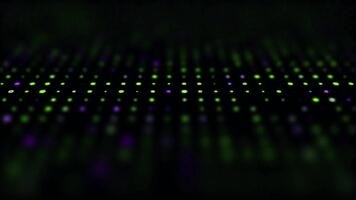 abstrato dados onda movimento fundo com fluindo digital partículas e bokeh video