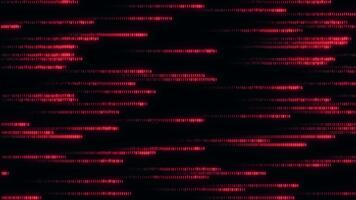 vermelho binário uns e zeros fluxo através Sombrio tela digital movimento fundo video