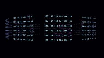 digital matriz dados corrente com em destaque números dentro movimento video