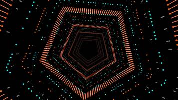astratto futuristico tunnel movimento grafica con dati ruscello e digitale puntini video