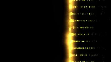 abstrato dados análise e em processamento digital ouro números rolagem em tela video