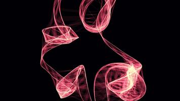 Abstract dynamic wireframe structure glowing neon light digital particle flow video
