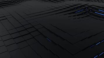 abstrakt kub blockera rör på sig upp och ner med blå ljus slinga bakgrund video