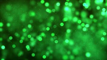 abstrato verde fundo com bokeh efeito e cintilante luz animação video
