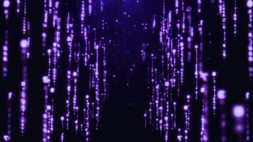 abstrait écoulement violet numérique Les données courant particules mouvement Contexte boucle video
