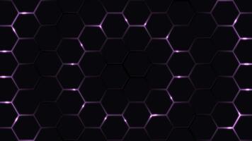 foncé violet embrasé hexagone modèle lentement en mouvement abstrait Contexte boucle video