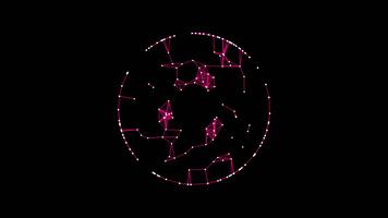 Abstract connected network dots and lines creating circular shape video