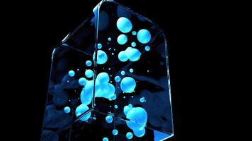 azul líquido gotas flotante dentro resumen vaso envase video