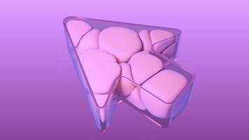 abstrato 3d animação do suave corpo objetos o preenchimento vidro cursor forma ciclo video