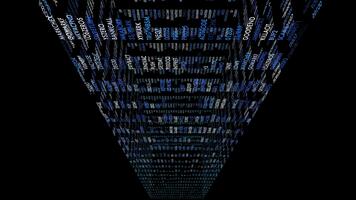 abstrait Les données tunnel bleu Contexte avec hexadécimal et programme code video
