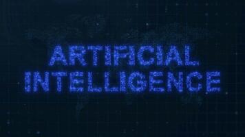 artificial inteligência digital texto exibido em Sombrio fundo video
