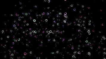dinamico colorato esagoni siamo galleggiante su nero sfondo movimento video