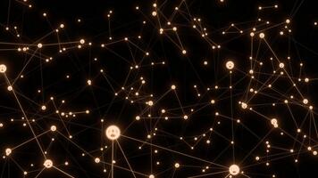 nätverk förbindelse begrepp med lysande data poäng rör på sig långsamt video