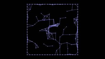 abstract netwerk evolueert in ruimte met lijnen en verbonden dots beweging video