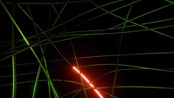 abstrakt bakgrund med grön och röd laser balkar dynamisk rörelse effekt video
