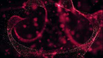 astratto pulsante buio rosso particella squillare forma movimento sfondo video