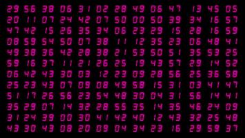 digital matriz do números fluxos através Sombrio fundo constantemente mudando video