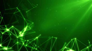 verde astratto plesso Rete Linee in movimento nel buio digitale spazio video