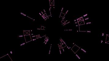 abstrait Les données tunnel réseau numérique La technologie géométrique modèle Voler à travers boucle video