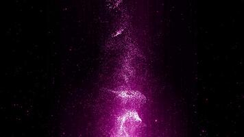 Rosa partícula corrente fluxos para cima gostar nebulosa dentro Sombrio espaço video
