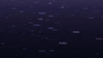 digital fundo com queda binário código dados corrente animação video