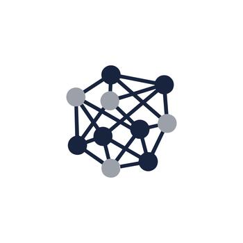 sencillo plano diseño red conexión nodo estructura interrelacionado sistema gráfico vector