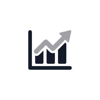 sencillo moderno bar gráfico con flecha negocio estadística grafico icono vector