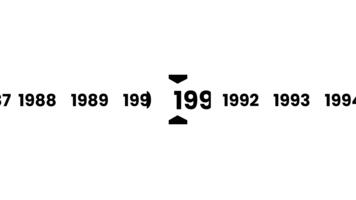 horizontaal tijdlijn scrollen vlot naar de jaar 1950 animatie geïsoleerd Aan wit achtergrond video