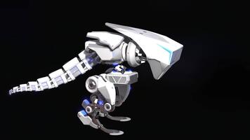 futurista robótico animal explorando uma digital mundo, exibindo tecnologia avanço e Inovativa robótica Projeto dentro uma lustroso, moderno estilo video