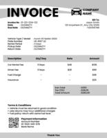 Car Rental Invoice template