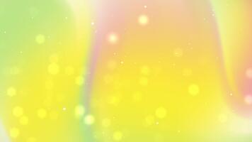 mjuk abstrakt bakgrund terar grön och gul lutning med mild ljus partiklar och slät Färg övergångar. video