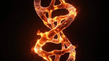 eldig dna helix strukturera roterande på en mörk bakgrund, genetisk koda i rörelse. video