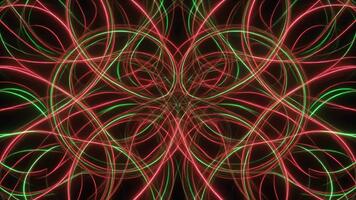 astratto neon leggero sentieri la creazione di ipnotizzante modelli su un' buio sfondo. video