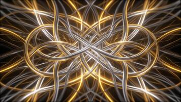 Abstract Glowing Intertwined Lines Creating an Infinite Loop Pattern. video