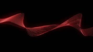 4k abstrato vermelho onda linha animação ciclo - futurista dados som forma de onda video