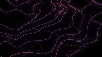 4k sömlös abstrakt digital Karta linje rutnät slinga - trogen tech bakgrund video