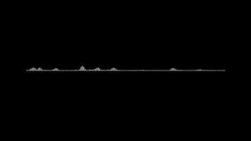 misterioso resumen audio forma de onda en negro antecedentes. mínimo blanco igualada sonido ola visualiza tranquilo digital señal, frecuencia legumbres, y brillante ligero video