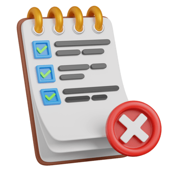 3d rendere lista di controllo con completato e mancato compiti icona png