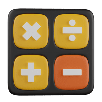 3d rendere calcolatrice di base aritmetica operazioni icona png