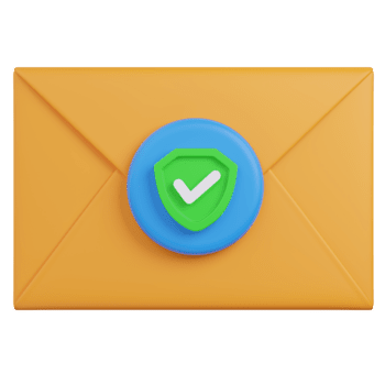 3d framställa säkra e-post kuvert med verifiering skydda ikon png
