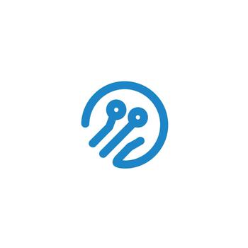 resumen azul circulo con líneas y puntos tecnología y conexión tema vector