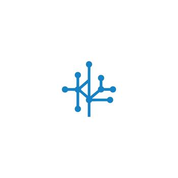 resumen red árbol conexiones azul icono en gris a cuadros modelo vector