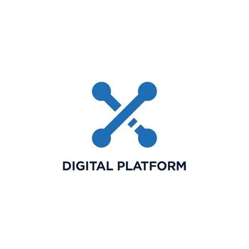 digital plataforma resumen azul icono conectando nodos tecnología concepto vector