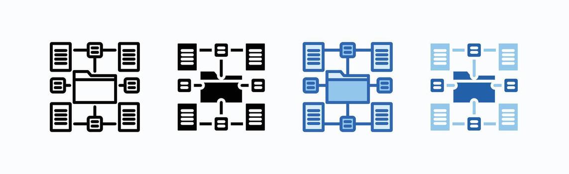 Data Modelling Icon Sheet vector
