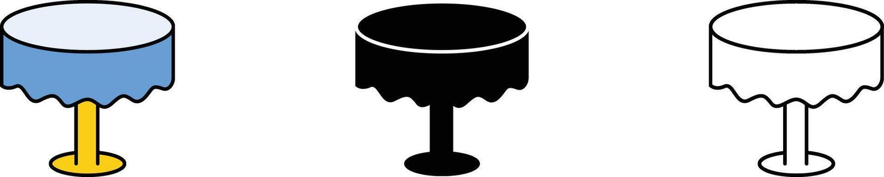 conjunto de Tres podio íconos en diferente estilos en un blanco antecedentes vector