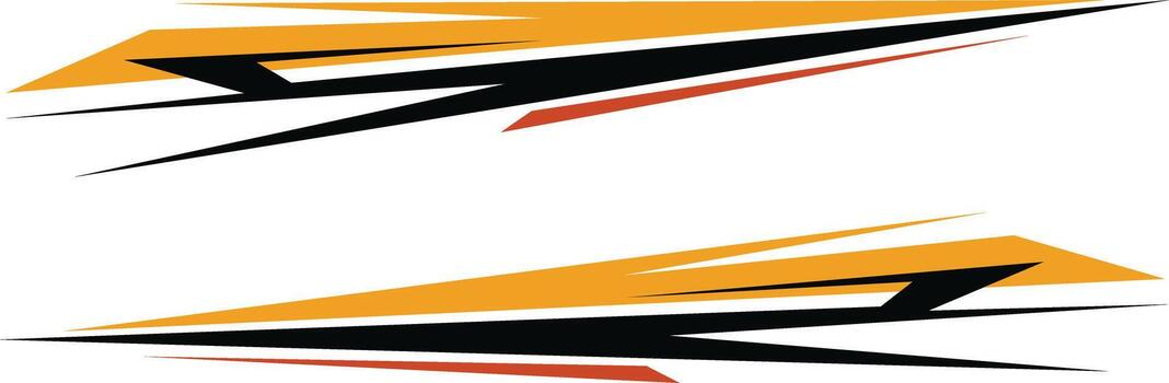 Abstract dynamic speed lines in orange black and red on a white background conveying energy and motion vector