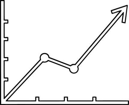 un sencillo línea grafico demostración un hacia arriba tendencia y crecimiento, ilustrando Progreso y éxito en un negocio contexto vector